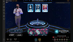 Propuestas de números con multiplicadores de las apuestas en la ruleta Quantum.