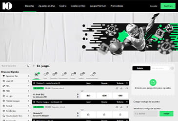 Página de la sección de apuestas deportivas de 10bet Panamá