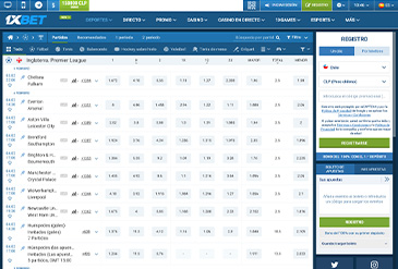 Página de apuestas deportivas de 1xBet