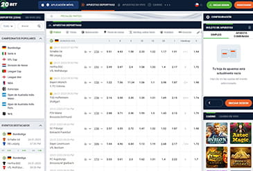 Página principal de apuestas deportivas en 20bet en Panamá