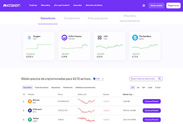 Plataforma de inversión en criptomonedas de Kraken