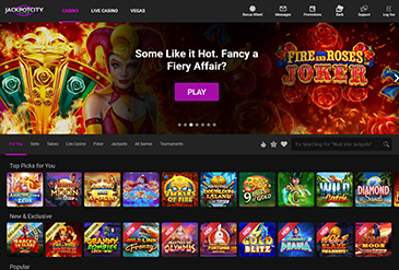 Página principal del casino JackpotCity