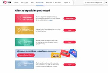 Oferta de juegos de casino en The Lotter