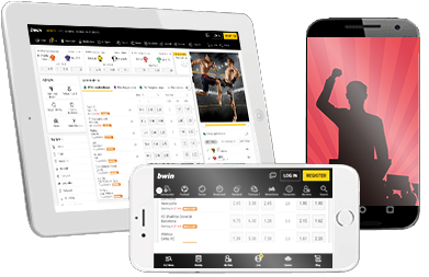 App de bwin en varios dispositivos móviles, una de las casas de apuestas políticas top.