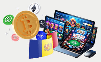 Símbolo de Bitcoin y la bandera de Andorra.