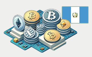 Mejores casinos online con criptomonedas de Guatemala junto a su bandera.