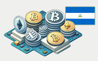 Mejores casinos online con criptomonedas de Nicaragua junto a su bandera.