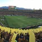 Estadio de los Tigres, México, durante un partido de fútbol.