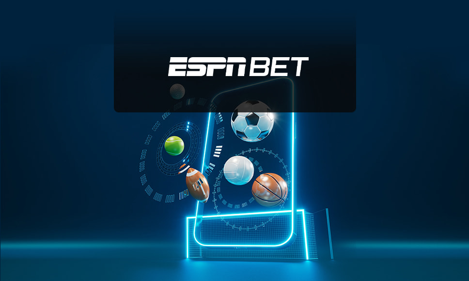 ESPN Bet con diferentes elementos de deportes.