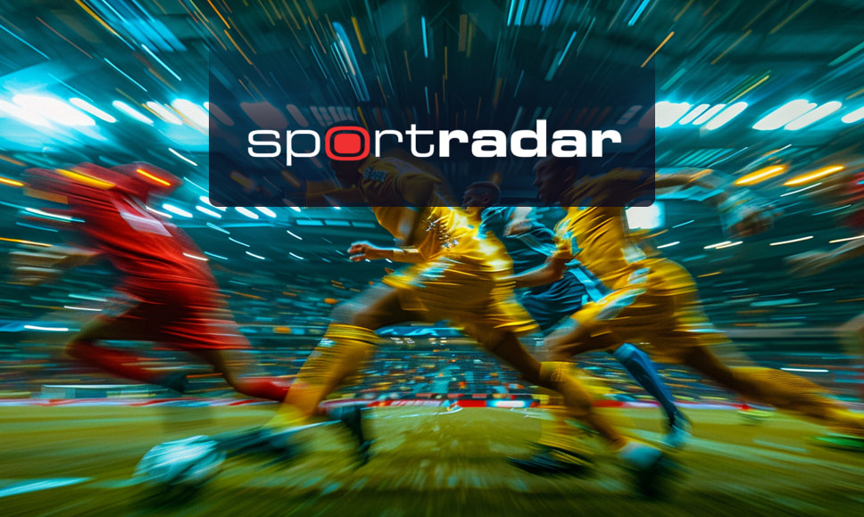 Fútbol y logo de Sportradar.