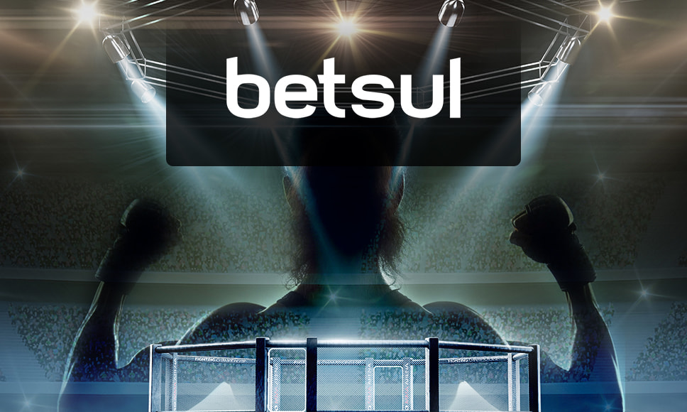 Logo de Betsul con el perfil de una luchadora de MMA y el ring.