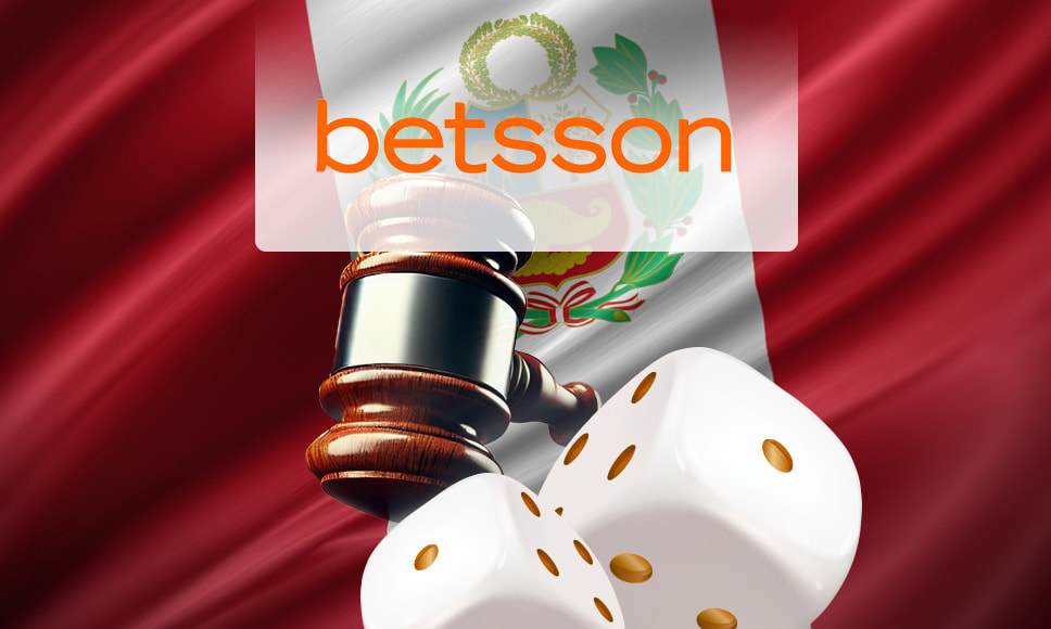 Logo de Betsson con el escudo de Perú y símbolos de juego.