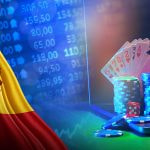 Bandera de España y juegos de casino online.